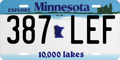 MN license plate 387LEF