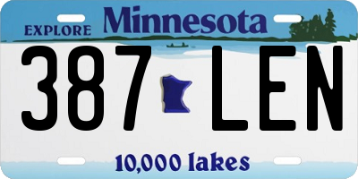 MN license plate 387LEN