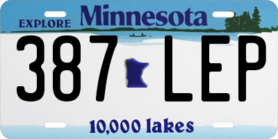 MN license plate 387LEP