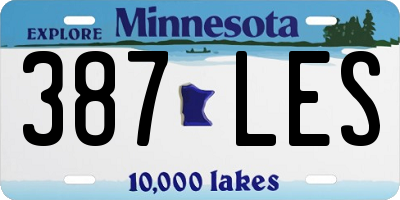 MN license plate 387LES