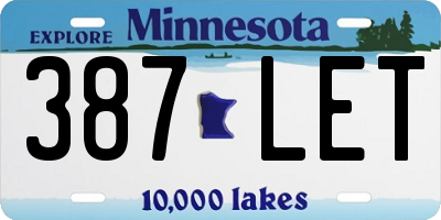 MN license plate 387LET