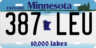 MN license plate 387LEU
