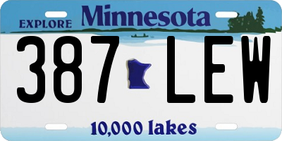 MN license plate 387LEW