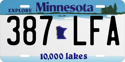 MN license plate 387LFA
