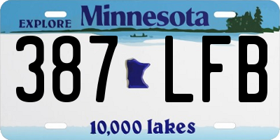 MN license plate 387LFB