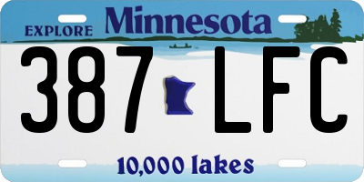 MN license plate 387LFC