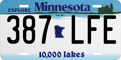 MN license plate 387LFE