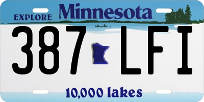 MN license plate 387LFI