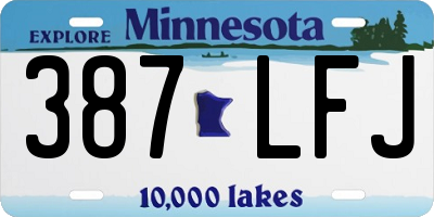 MN license plate 387LFJ