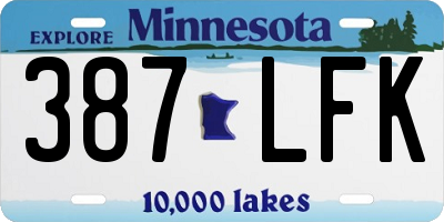 MN license plate 387LFK