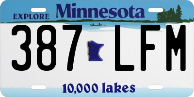 MN license plate 387LFM