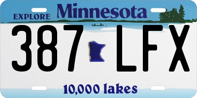 MN license plate 387LFX