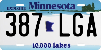 MN license plate 387LGA