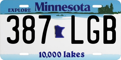 MN license plate 387LGB