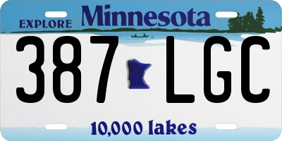 MN license plate 387LGC