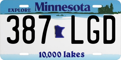 MN license plate 387LGD