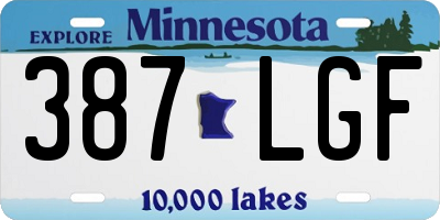 MN license plate 387LGF