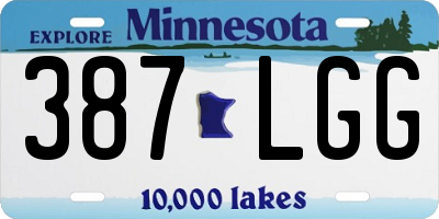 MN license plate 387LGG