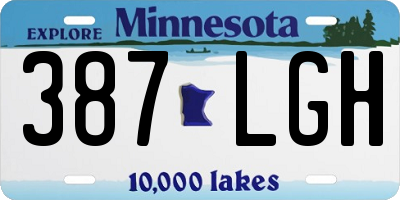 MN license plate 387LGH