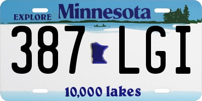 MN license plate 387LGI