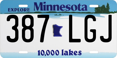 MN license plate 387LGJ