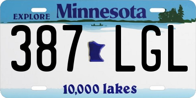 MN license plate 387LGL