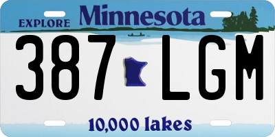 MN license plate 387LGM