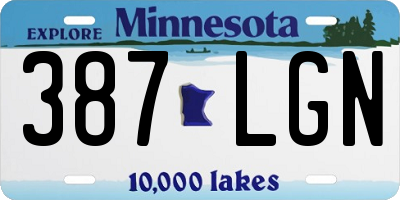 MN license plate 387LGN