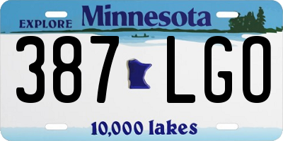 MN license plate 387LGO