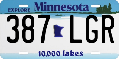 MN license plate 387LGR