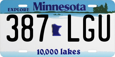 MN license plate 387LGU
