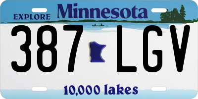 MN license plate 387LGV