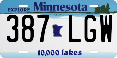 MN license plate 387LGW