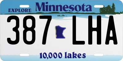 MN license plate 387LHA