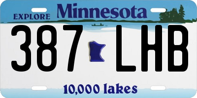 MN license plate 387LHB