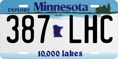 MN license plate 387LHC