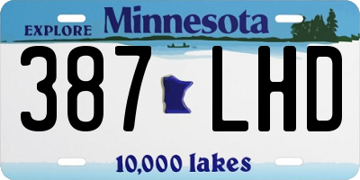 MN license plate 387LHD