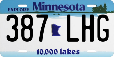 MN license plate 387LHG