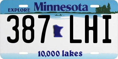 MN license plate 387LHI