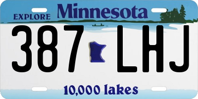MN license plate 387LHJ