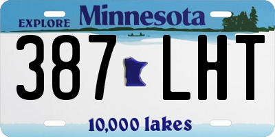 MN license plate 387LHT