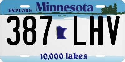 MN license plate 387LHV