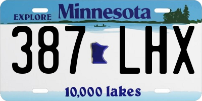 MN license plate 387LHX