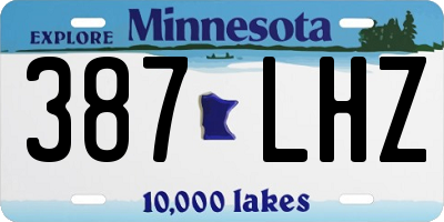MN license plate 387LHZ