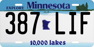 MN license plate 387LIF
