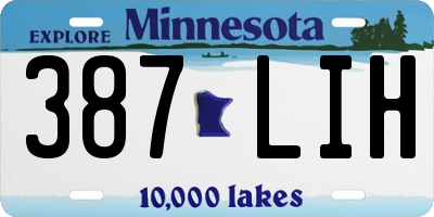 MN license plate 387LIH