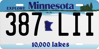 MN license plate 387LII