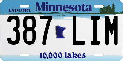 MN license plate 387LIM