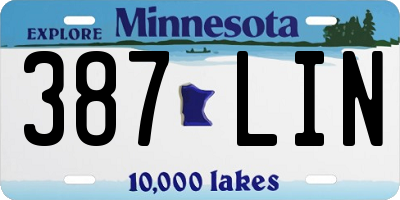 MN license plate 387LIN