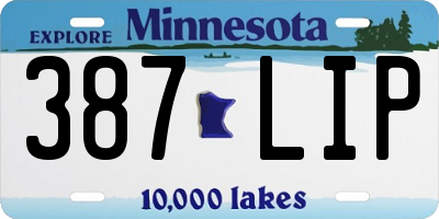 MN license plate 387LIP